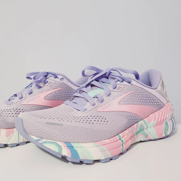 PASTEL Brooks Adrenaline GTS 22 EMPOWER Purple Pink 7.5 Running Shoes NWT Cute! - Picture 3 of 12